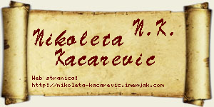 Nikoleta Kačarević vizit kartica